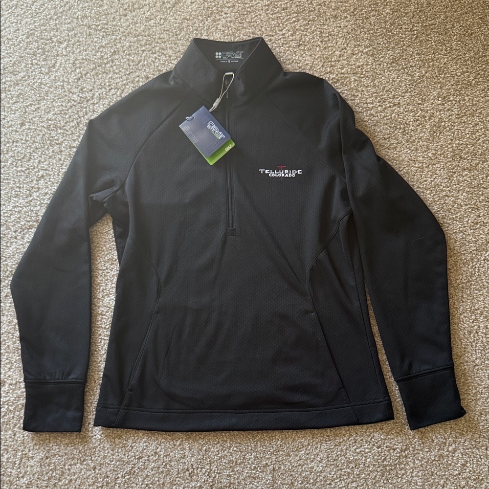 NWT: Gear For Sports Brand:Black 1/4 Zip Pullover Golf Long Sleeve Shirt Size SM